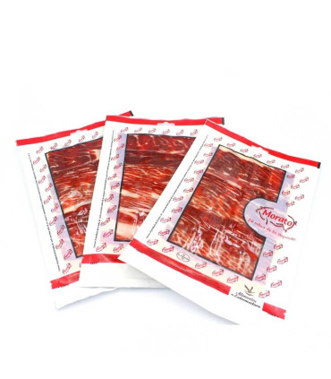 100% Iberische Bellota ham gesneden met mes Guijuelo