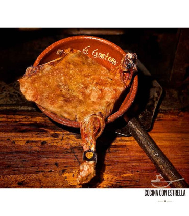 Quarto ibérico do borrego. Tradicional assado em seu suco - 5ª Gama