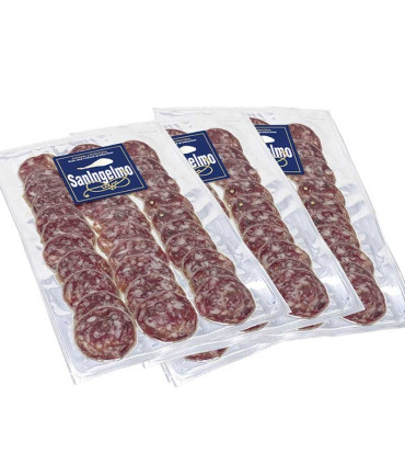 Salchichón aus Eichelmast in Scheiben geschnitten