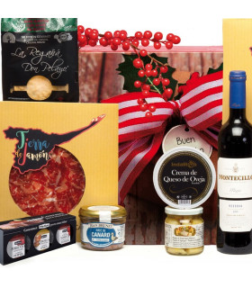 Cesto di Natale prosciutto e vino 2