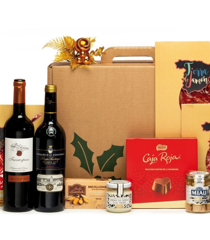 Christmas basket with ham