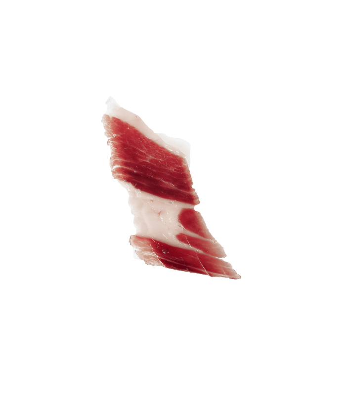 Prosciutto iberico affettato alimentato a ghiande