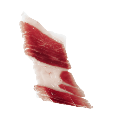 Prosciutto iberico affettato alimentato a ghiande