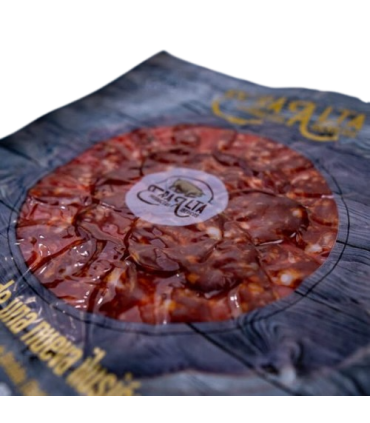 Sliced Chorizo Bellota 100% Iberian breed. High Era