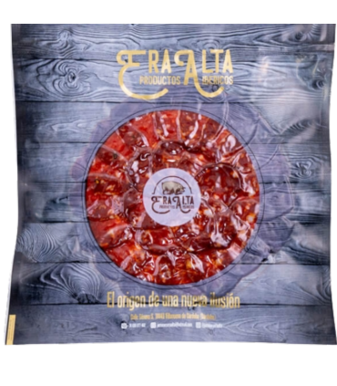 Chorizo Bellota fatiado raça 100% ibérica. Era Alta