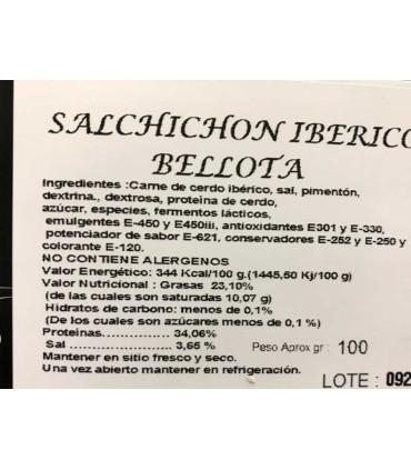 Ingrediënten Iberische eikel-gevoede worst