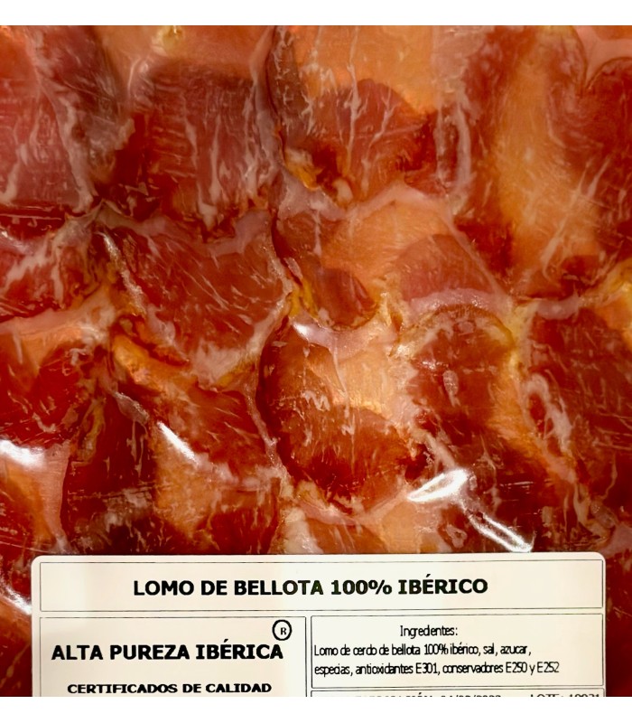 Lombo fatiado 100% bellota Ibérico Ibéricade alta pureza