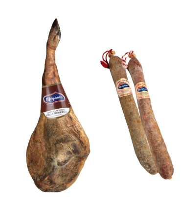 Coș de Crăciun cu șuncă Gran Reserva Duroc. Melquiades