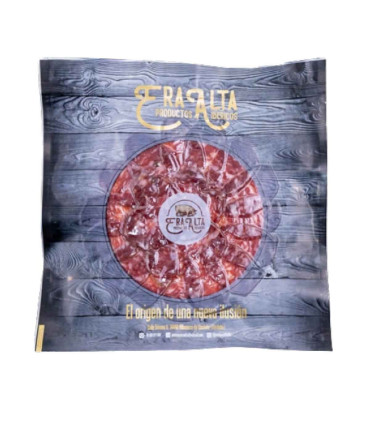 Salchichón Ibérico in Scheiben geschnitten