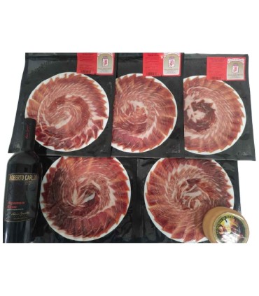 Paniere di Jamón de Bellota 75% Ibérica. Taglio a coltello
