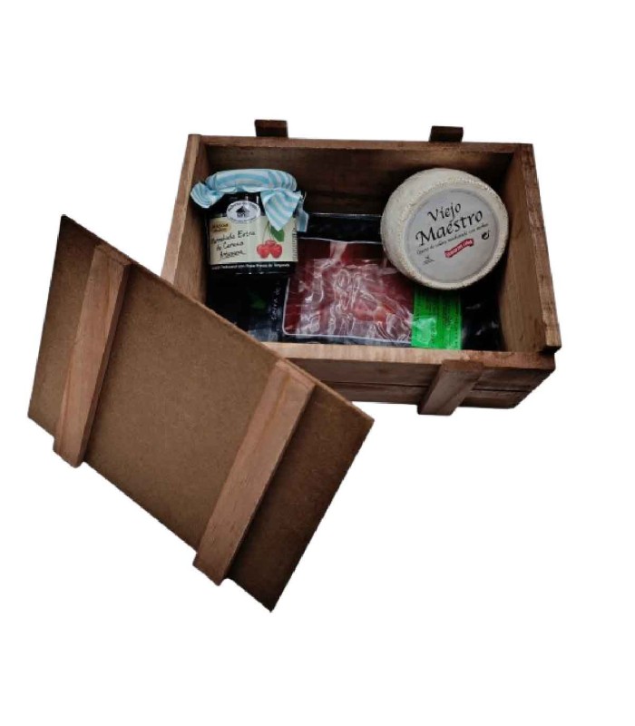 Cesta Gourmet de Jamón Ibérico e Queijo de Cabra com Compota