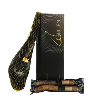 Korb mit Schinken und Würstchen - Ibéricos Guillén