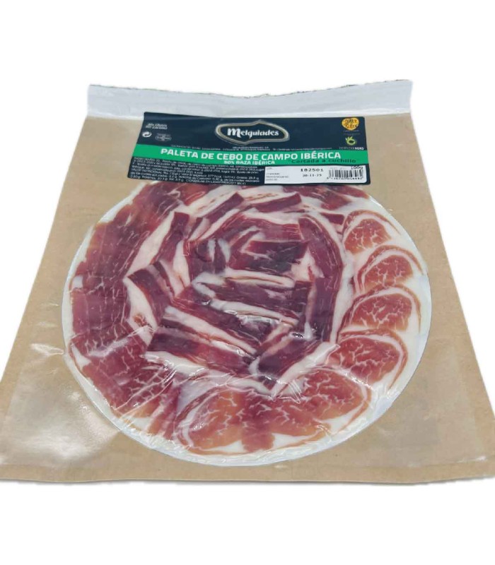 Confezioni di paleta di cebo Campo 50% Ibérica affettate al coltello - Zamora