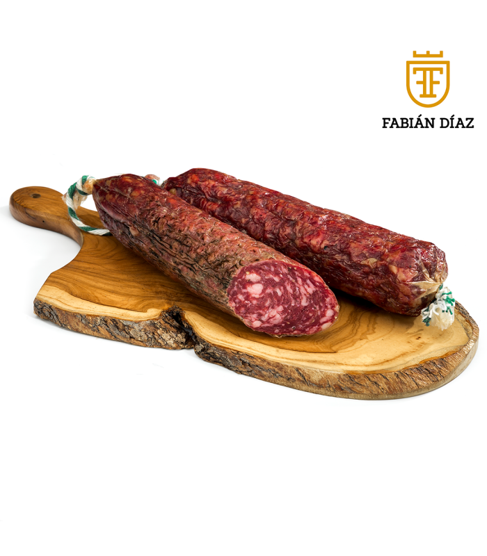 bellota salchichón ibérico mit Schnitt