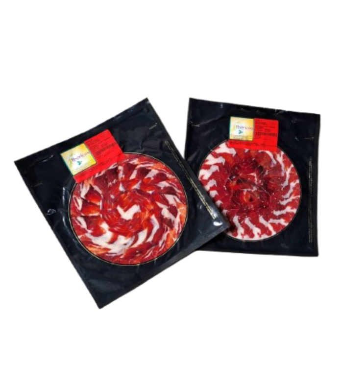 Sachets Ham bellota 50% breed ibérica vacuum. Dehesa Grande - Jamón Ibérico sliced knife