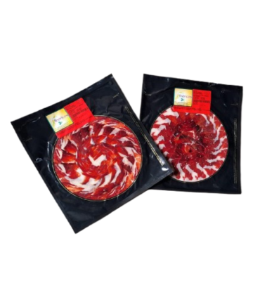 Sobres Jamón Bellota 50% raza ibérica al vacío. Dehesa Grande - Jamón ibérico loncheado cuchillo