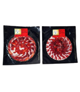 Bustine di Prosciutto bellota 50% di razza ibérica sottovuoto. Dehesa Grande - Jamón Ibérico coltello a fette 2