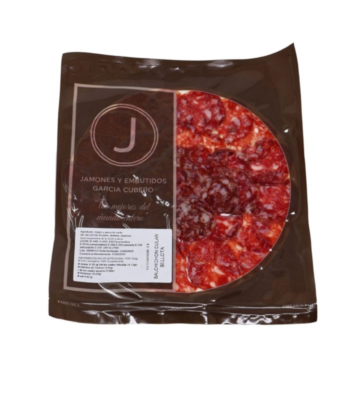 Salchichón di ibérico affettato al 100% bellota