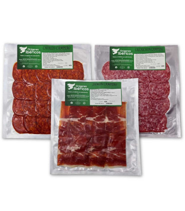 Country lot with knife-cut ham
